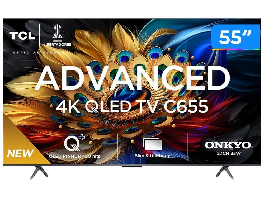 [Magalu] Smart Tv 55 4k Uhd Qled Tcl 55c655 Wi-Fi